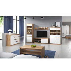 Living Room Furniture Xelo Wall Unit Set 2 Oak/White