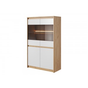 Living Room Furniture Xelo Low Display Cabinet Oak/White