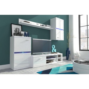 Living Room Furniture Intel Wall Unit Set White Gloss