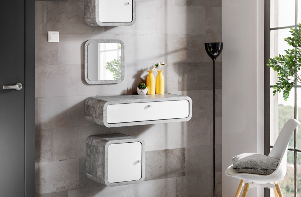 Hallway Furniture Wally 1 Set White Gloss/ Light Atelier