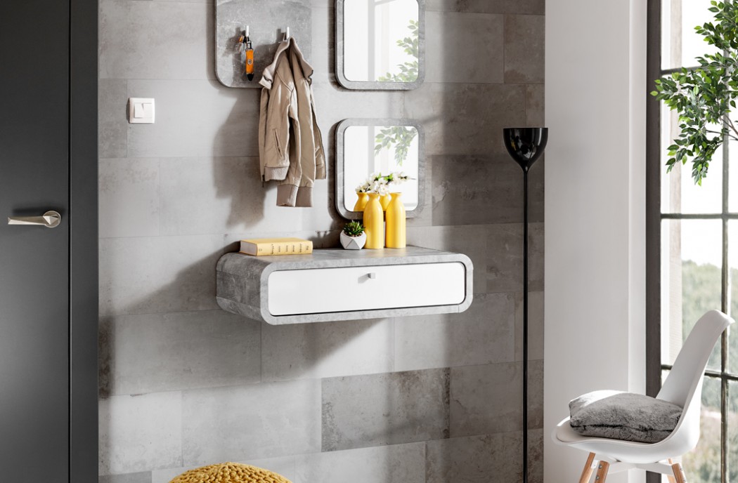 Hallway Furniture Wally 2 Set White Gloss/ Light Atelier