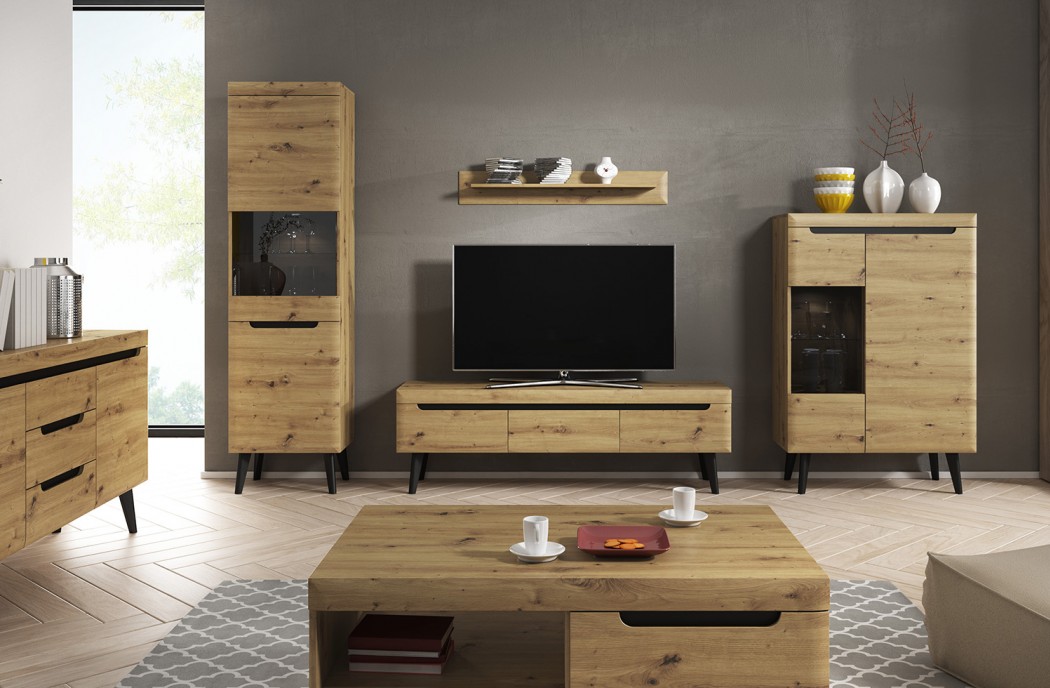 Living Room Furniture Nordi Wall Unit Set Artisan Oak